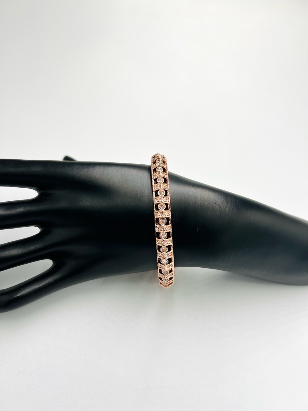 Givenchy Rose Gold Crystal Pavé Bangle Bracelet EUC